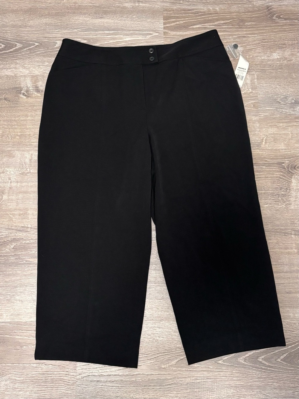 Apt. 9 Black Women Pull-On Capri Dress Pants size 16 NWT